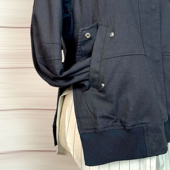 Sosken Charcoal Bomber Layered Combo Jacket & Striped Shirt Cotton Blend size 0 - Picture 6 of 16